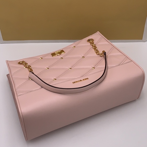 MICHAEL KORS SERENA LARGE EAST WEST CHAIN SHOULDER TOTE POWDER BLUSH COLOR - Picture 3 of 16